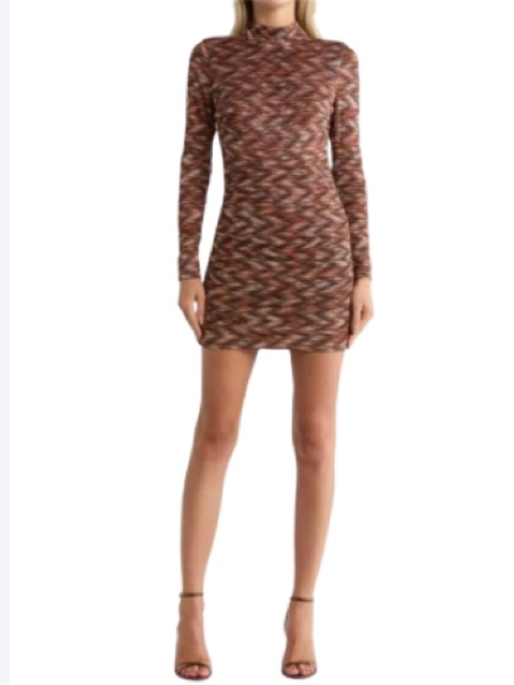 RAMY BROOK Brown Rana Long Sleeve Minidress - Small